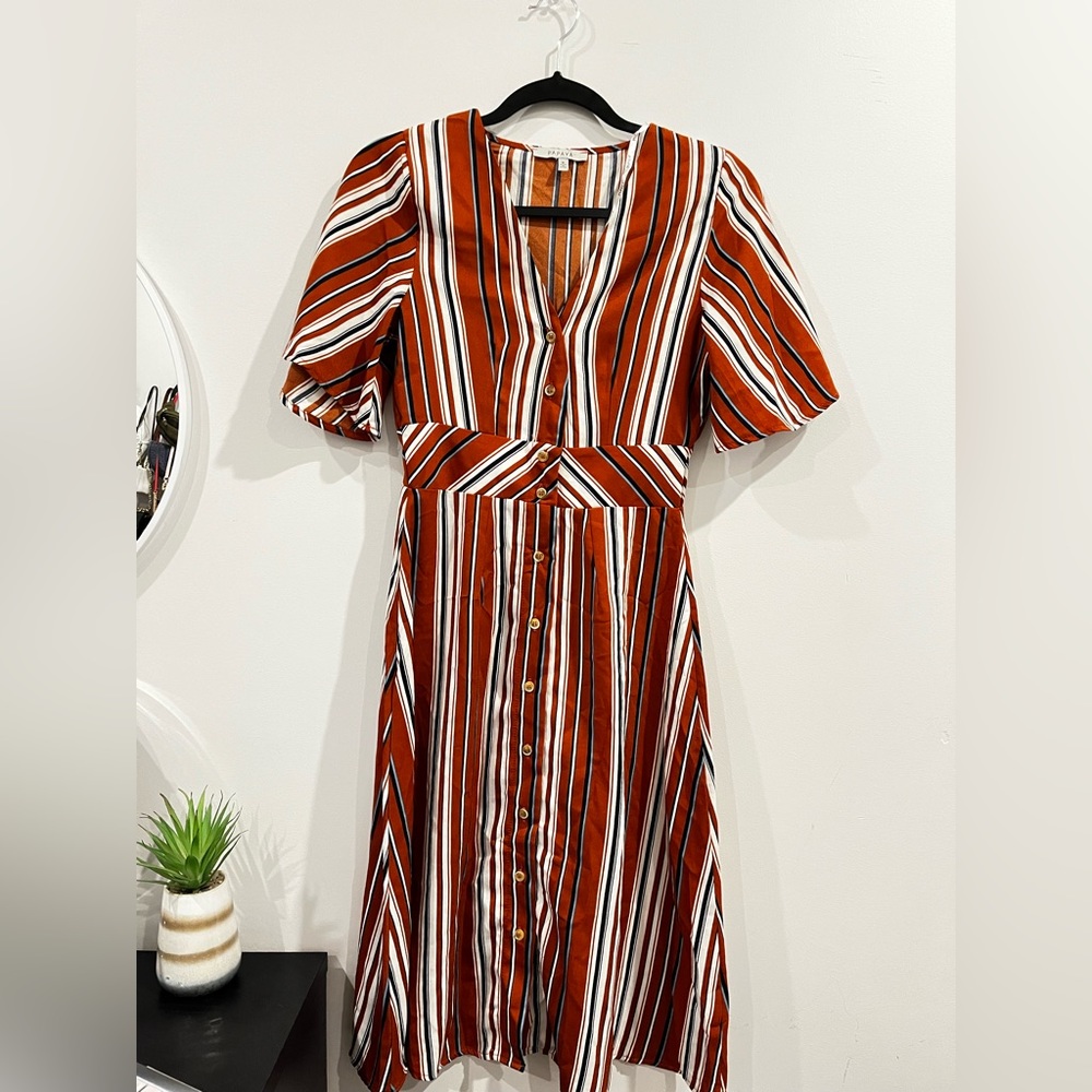 Papaya striped dress. Size S.